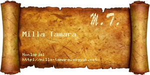 Milla Tamara névjegykártya